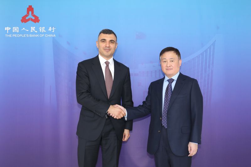 Governor Pan Gongsheng of the Peoples Bank of China Met with Governor Taleh Kazimov of the Central B...